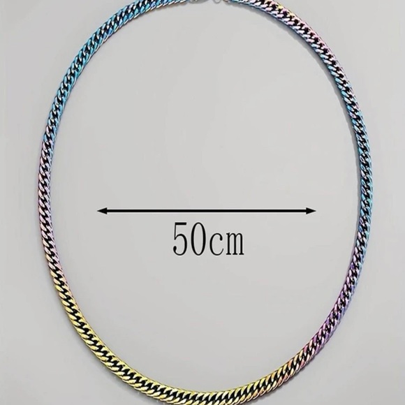 Men Multicolor Stainless Steel Chain Necklace - Picture 2 of 3
